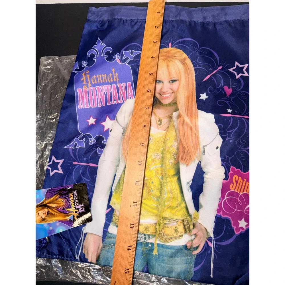 Disney Hannah Montana Purple Drawstring Cinch Backpack Miley Cyrus NWT BT106
